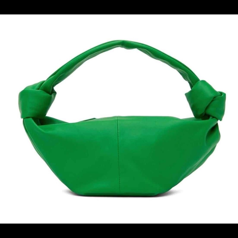 BOTTEGA VENETA GREEN DOUBLE KNOT TOP HANDLE BAG